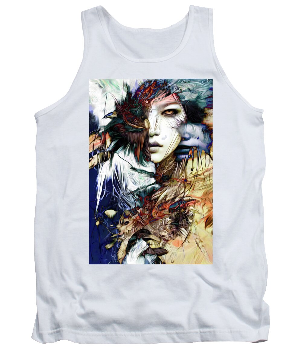 Visionary Tank Top featuring the digital art Self-Reflection by Jeff Malderez