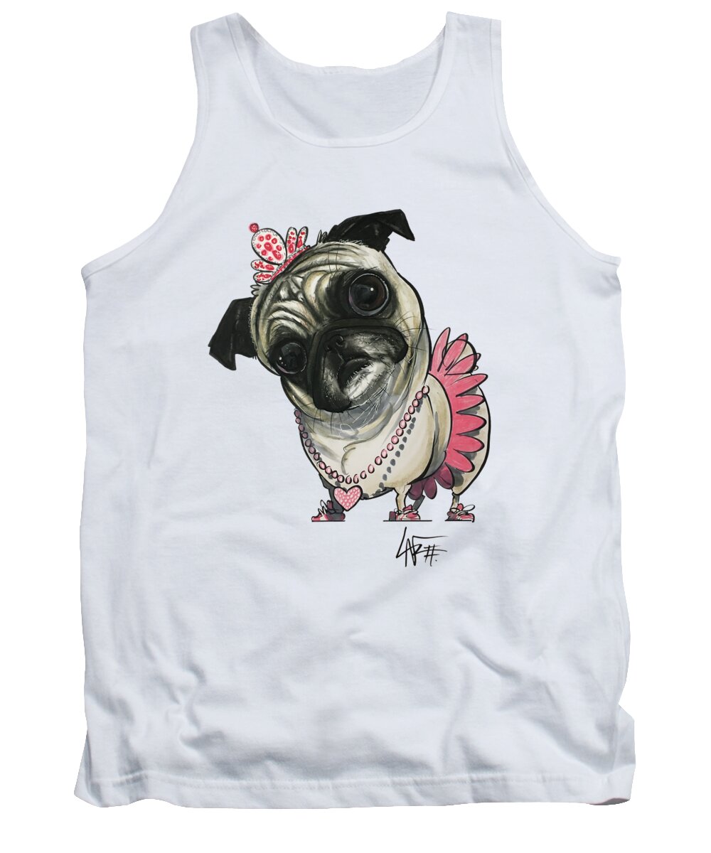 Gotti Tank Top featuring the drawing Shultzie Gotti 4279 by Canine Caricatures By John LaFree