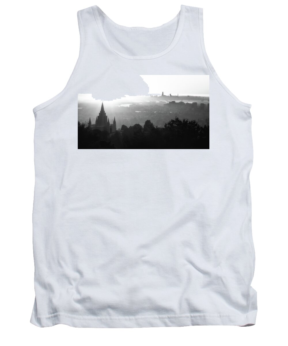 Landscape Tank Top featuring the photograph Silhouetted Temple by Laura Macky