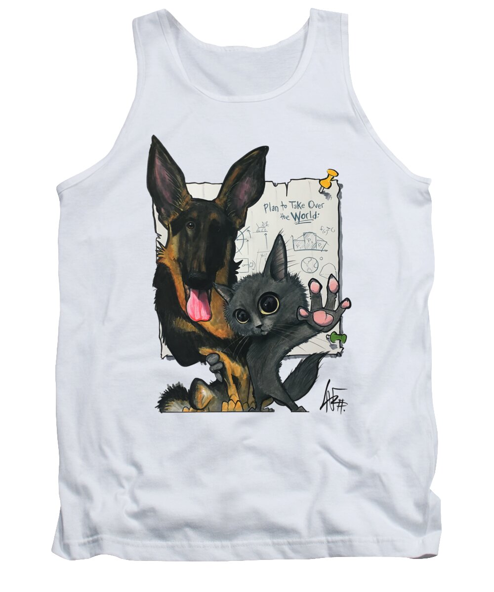 Dog Tank Top featuring the drawing Smith 4231 by Canine Caricatures By John LaFree
