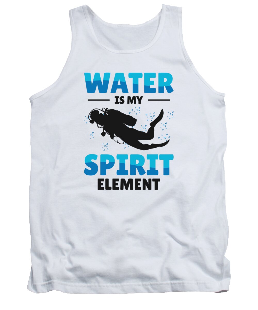 Water Tank Top featuring the digital art Snorkeling Water Sports Spirit Element Scuba-diving Diver by Toms Tee Store