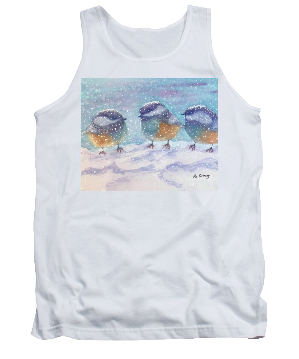 Greeting Card Tank Top featuring the painting Snow Buddies by Sue Carmony