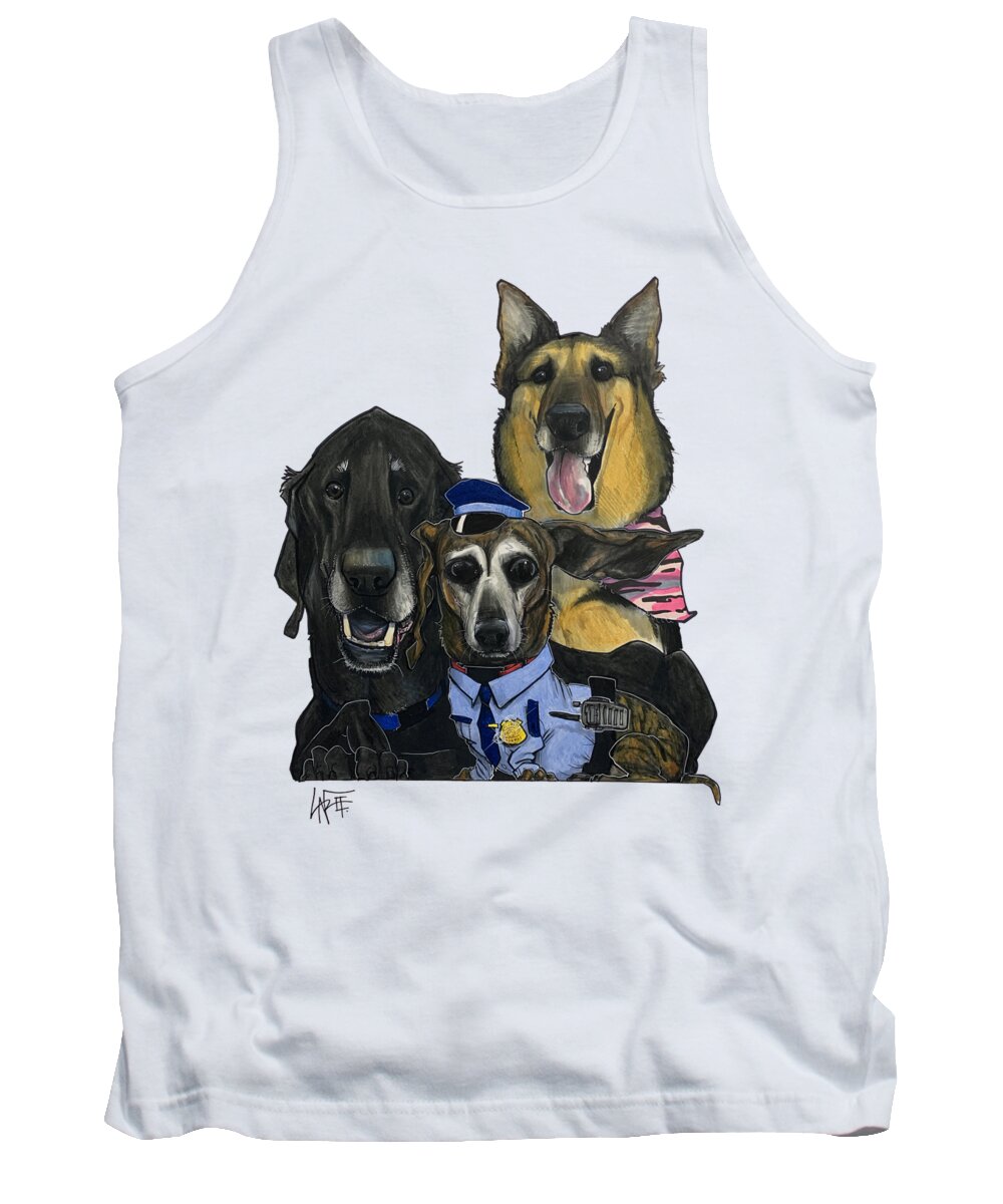 Dog Tank Top featuring the drawing Soper 5237 by John LaFree