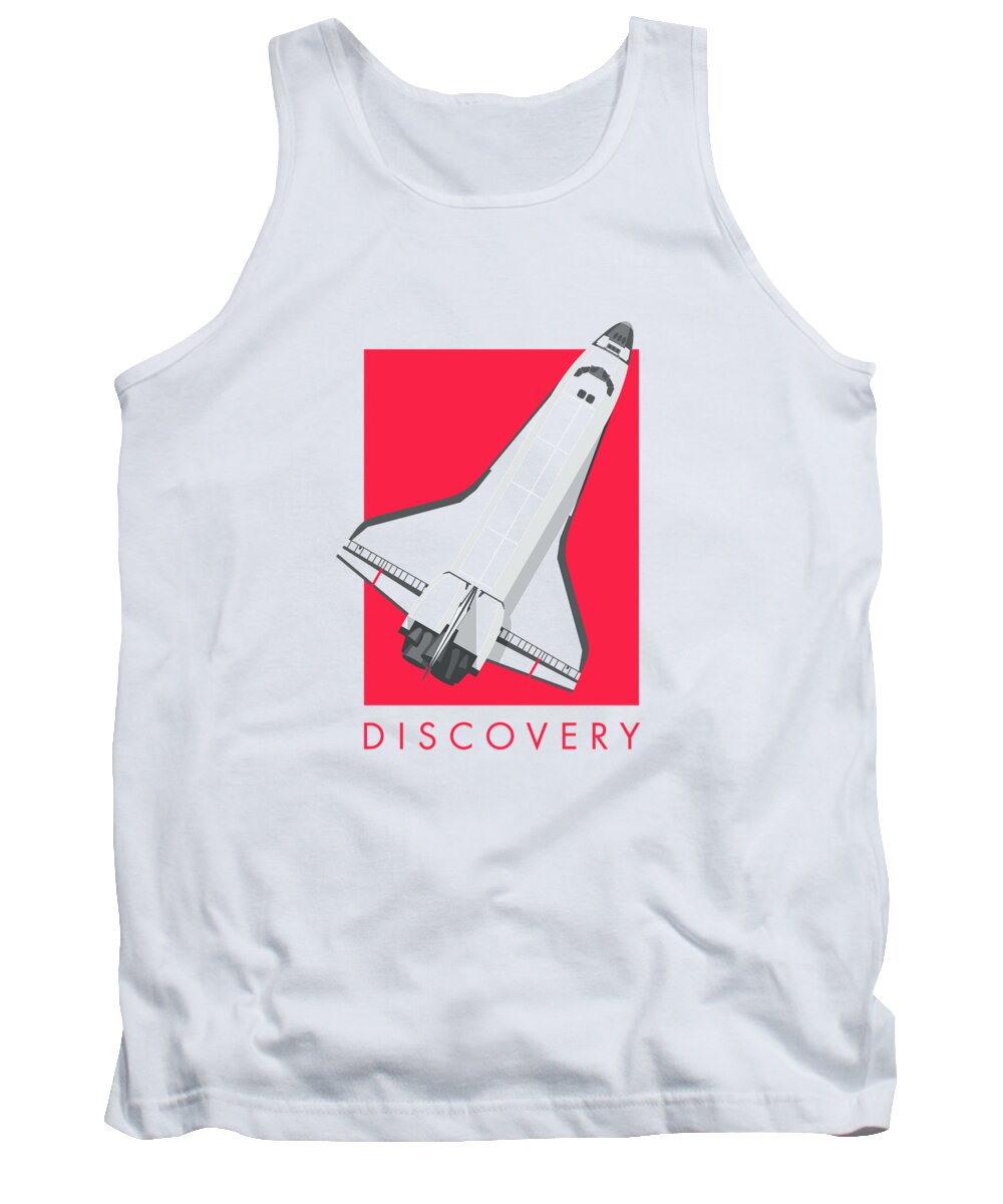 Poster Tank Top featuring the digital art Space Shuttle Spacecraft - Crimson by Organic Synthesis