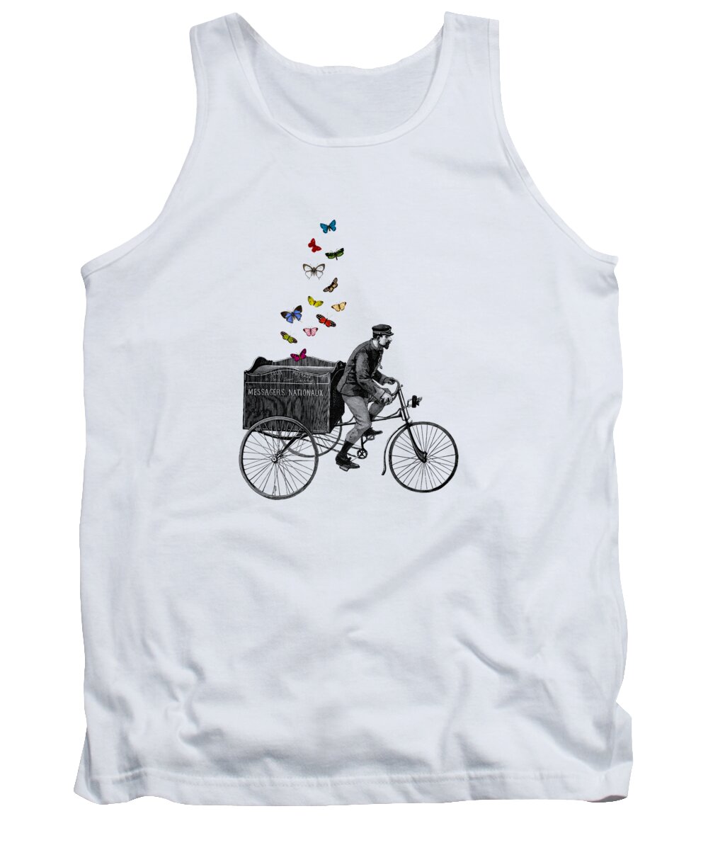 Postman Tank Top featuring the digital art Special Delivery by Madame Memento