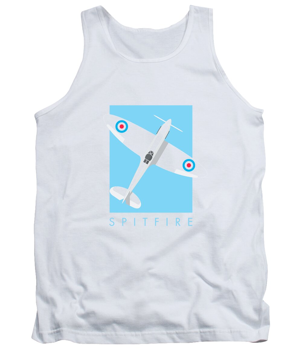 Spitfire Tank Top featuring the digital art Spitfire WWII Fighter Aircraft - Sky by Organic Synthesis