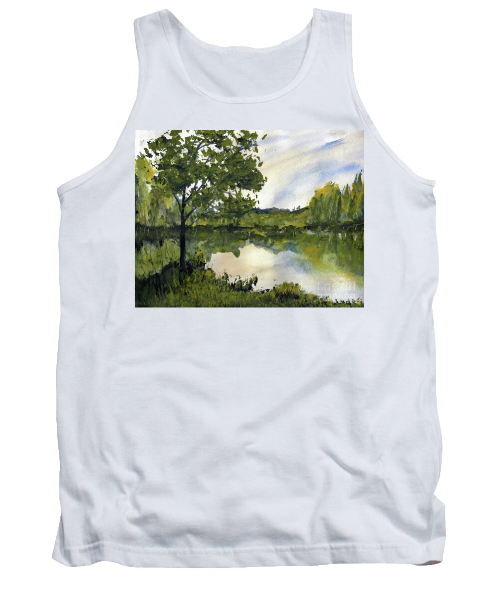 Suwannee Tank Top featuring the painting Spring Comes Slowly on the Suwannee River by Randy Sprout
