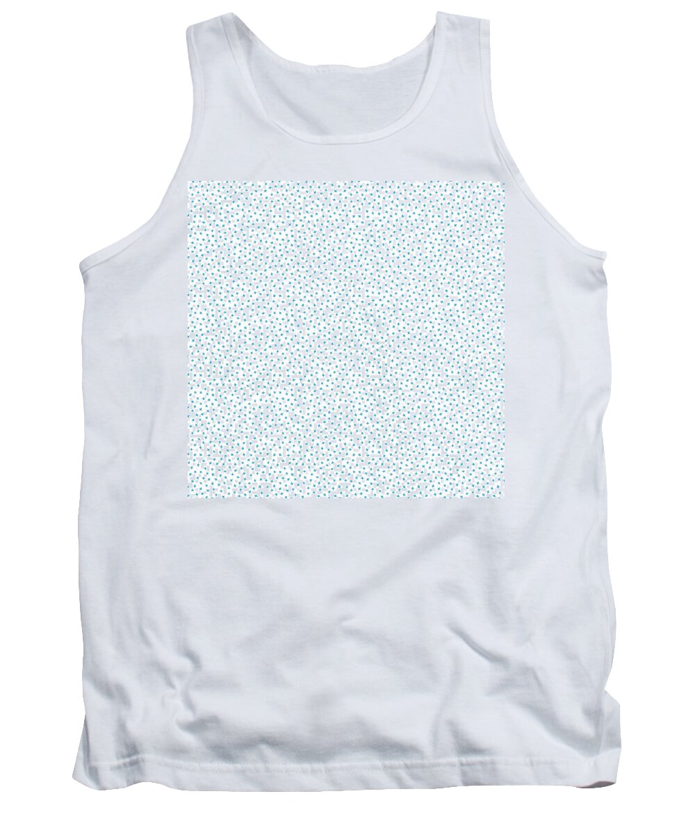 Nikita Coulombe Tank Top featuring the painting Star Pattern turquoise on white by Nikita Coulombe