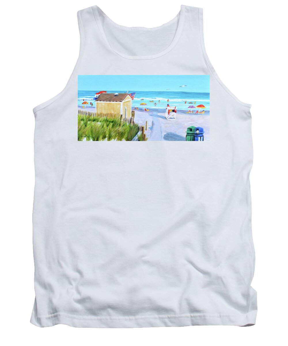 Stone Harbor Tank Top featuring the painting Stone Harbor New Jersey by Patty Kay Hall