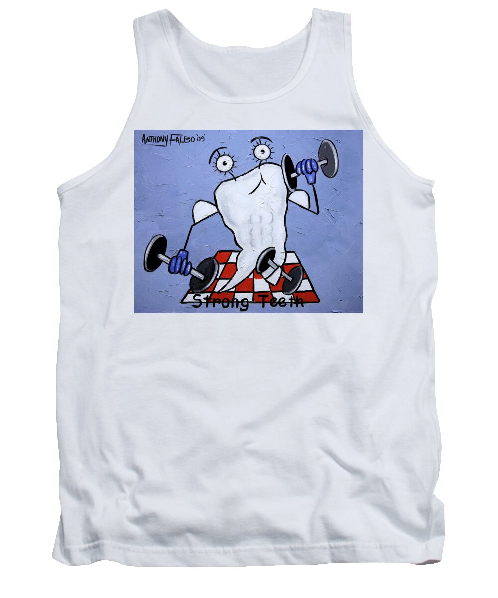 Strong Teeth Tank Top featuring the painting Strong Teeth by Anthony Falbo