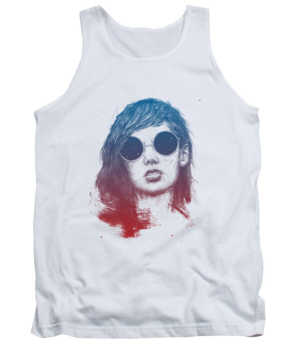 Summer Tank Top featuring the drawing Summer Nights by Balazs Solti