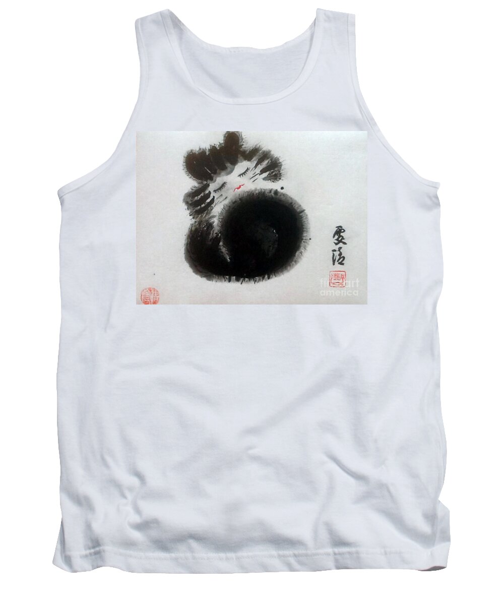 Cat Tank Top featuring the painting Sweet Cat by Carmen Lam