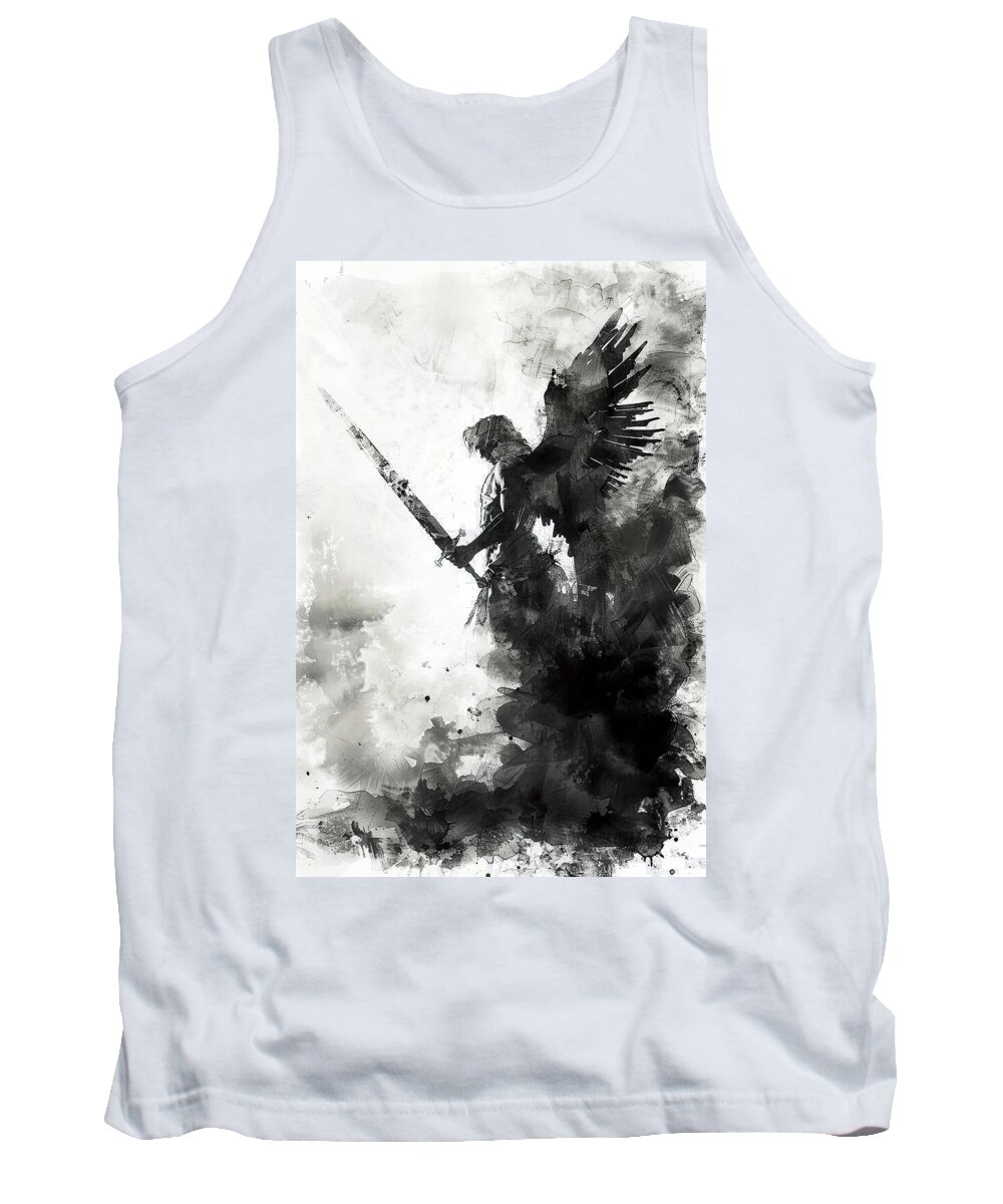 Religion Tank Top featuring the painting Sword of Celestial Valor, 06 by AM FineArtPrints