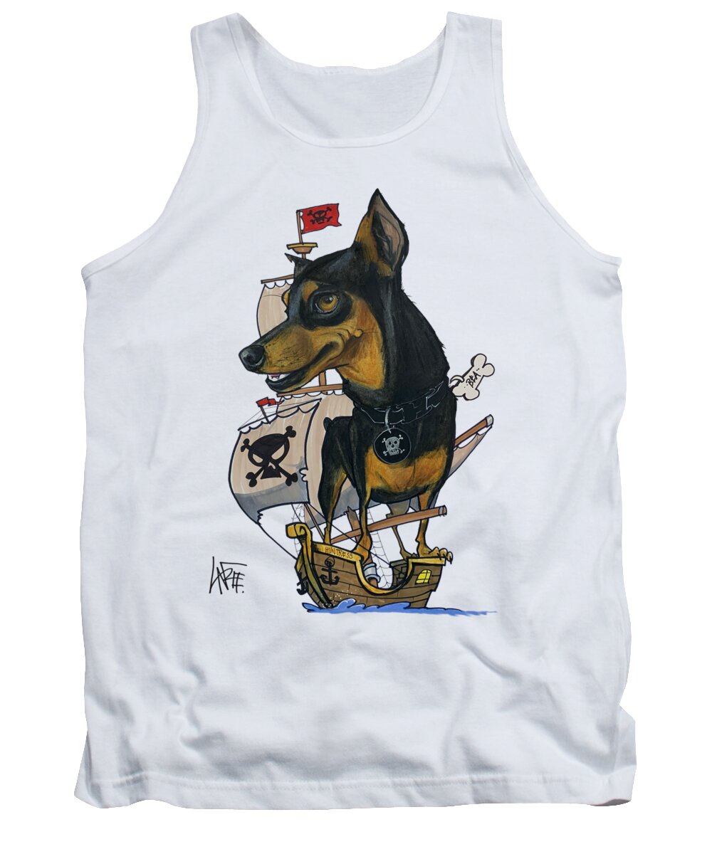 Taylor Tank Top featuring the drawing Taylor 5239 by Canine Caricatures By John LaFree