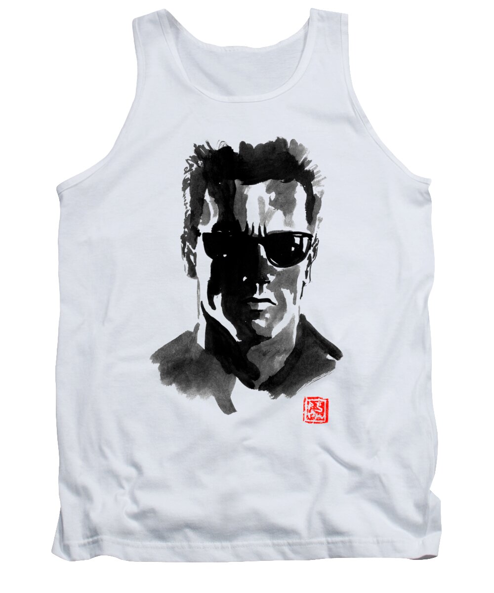 Terminator Tank Top featuring the painting Terminator by Pechane Sumie