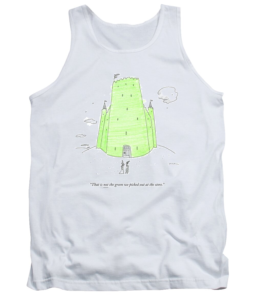 A23872 Tank Top featuring the drawing That Is Not The Green We Picked by Michael Maslin