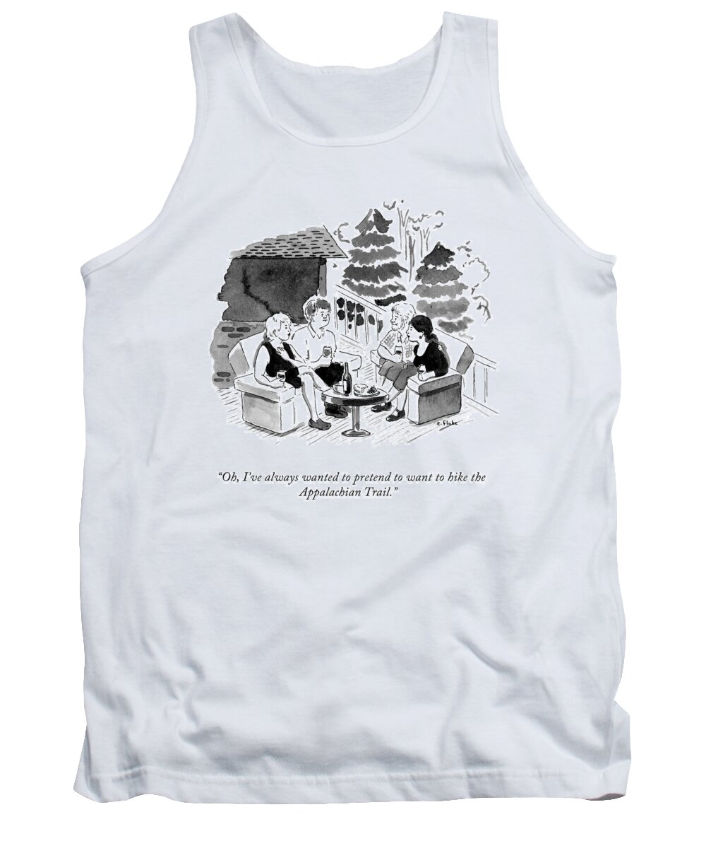 Oh Tank Top featuring the drawing The Appalachian Trail by Emily Flake