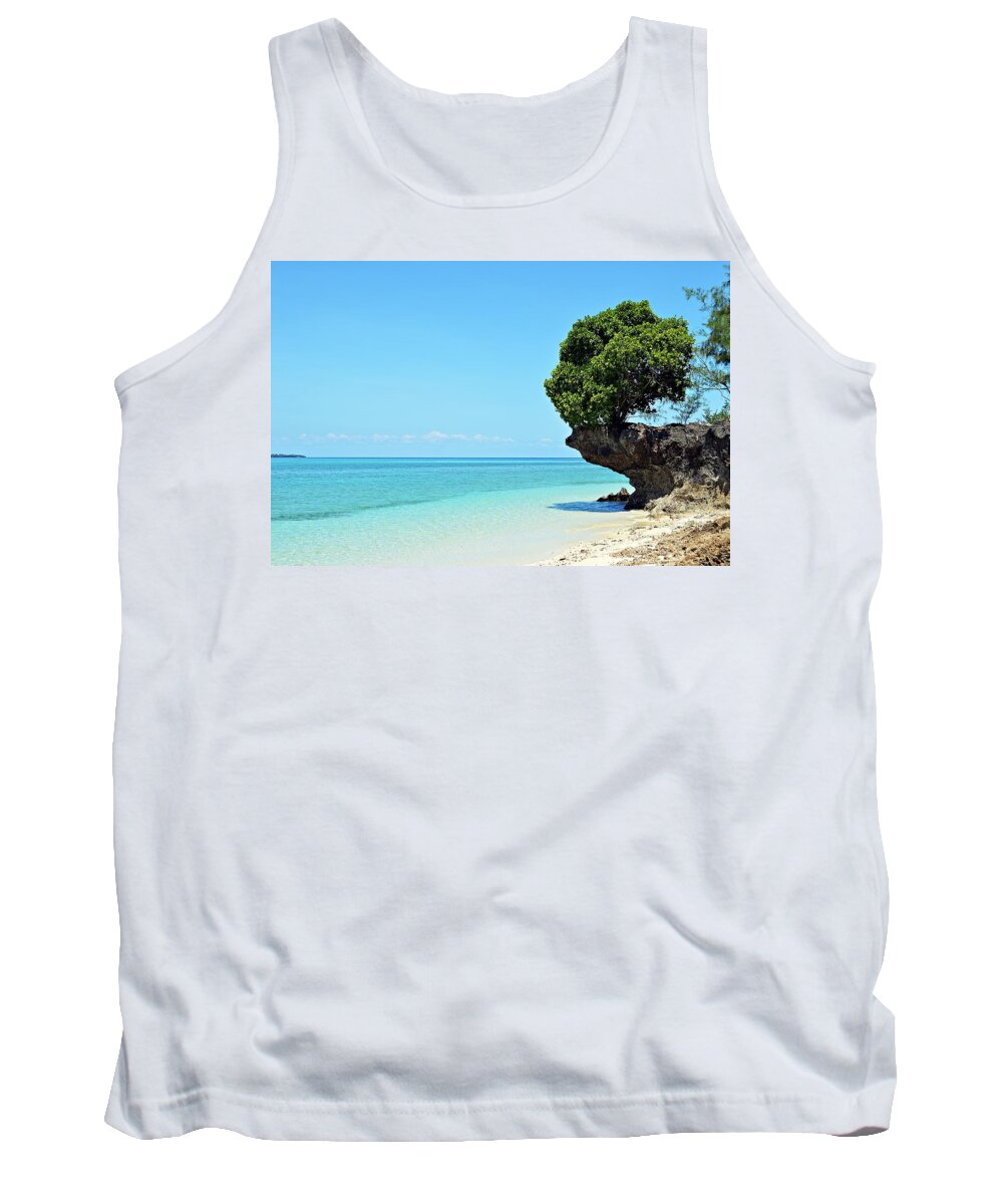 Blue Sea Tank Top featuring the photograph The Beach by Thomas Schroeder
