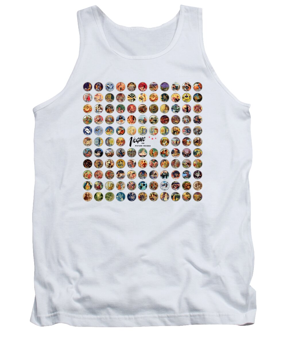 Vogue Picture Record Tank Top featuring the digital art Complete Vogue Picture Records - Square Version by Studio B Prints
