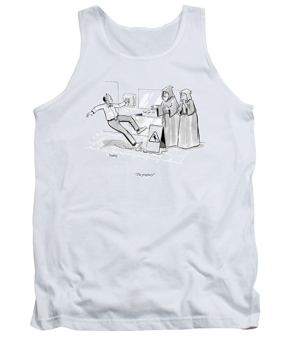 the Prophecy! Tank Top featuring the drawing The Prophecy by Benjamin Schwartz