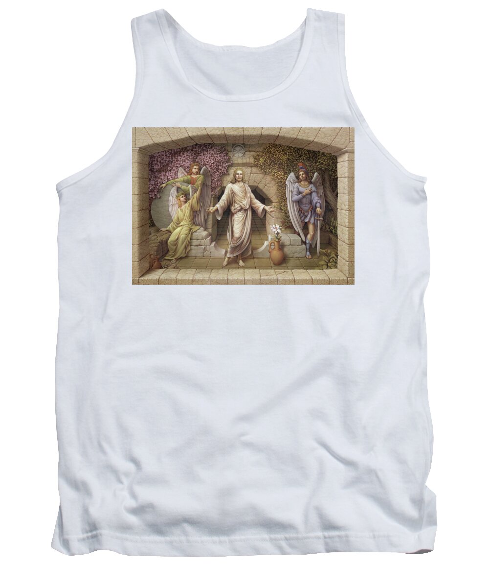 Christian Art Tank Top featuring the painting The Resurrection by Kurt Wenner