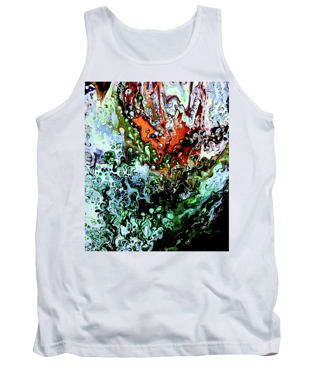 Ocean Tank Top featuring the painting The Sea Below by Anna Adams