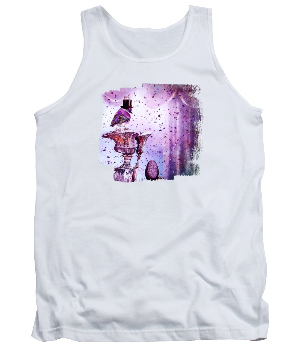 Top Hat Tank Top featuring the mixed media The Story of My Dreams by Elisabeth Lucas