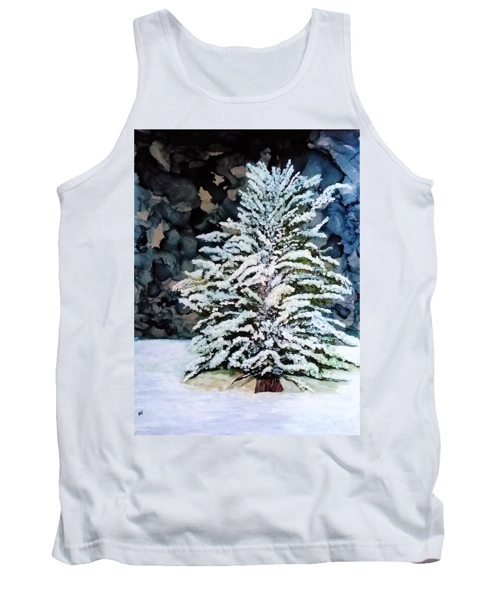 Tree Tank Top featuring the mixed media The Weight of It All by Angela Marinari