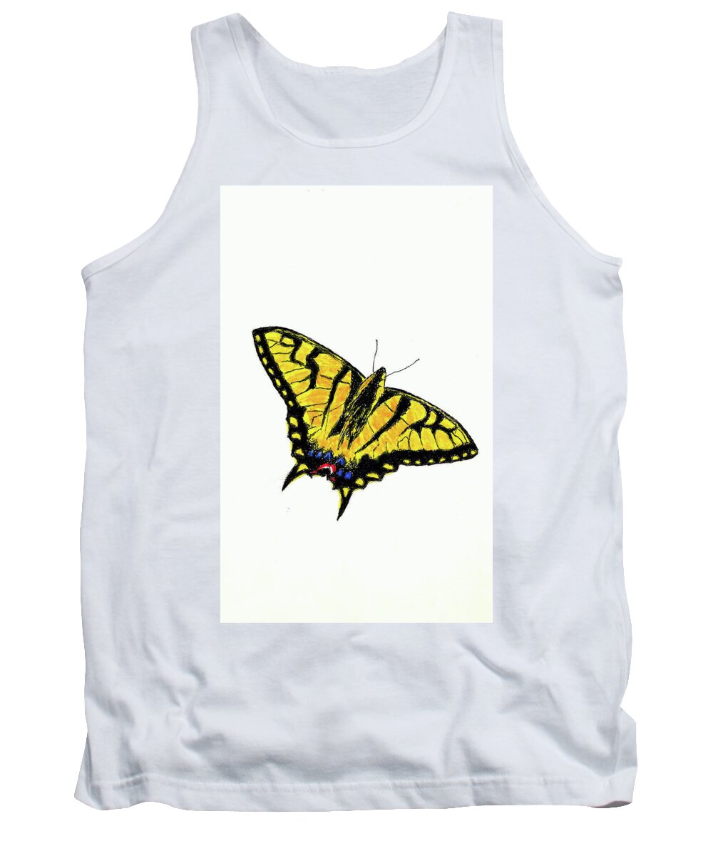 Butterfly Tank Top featuring the painting Tiger Swallowtail Butterfly by Michael Vigliotti