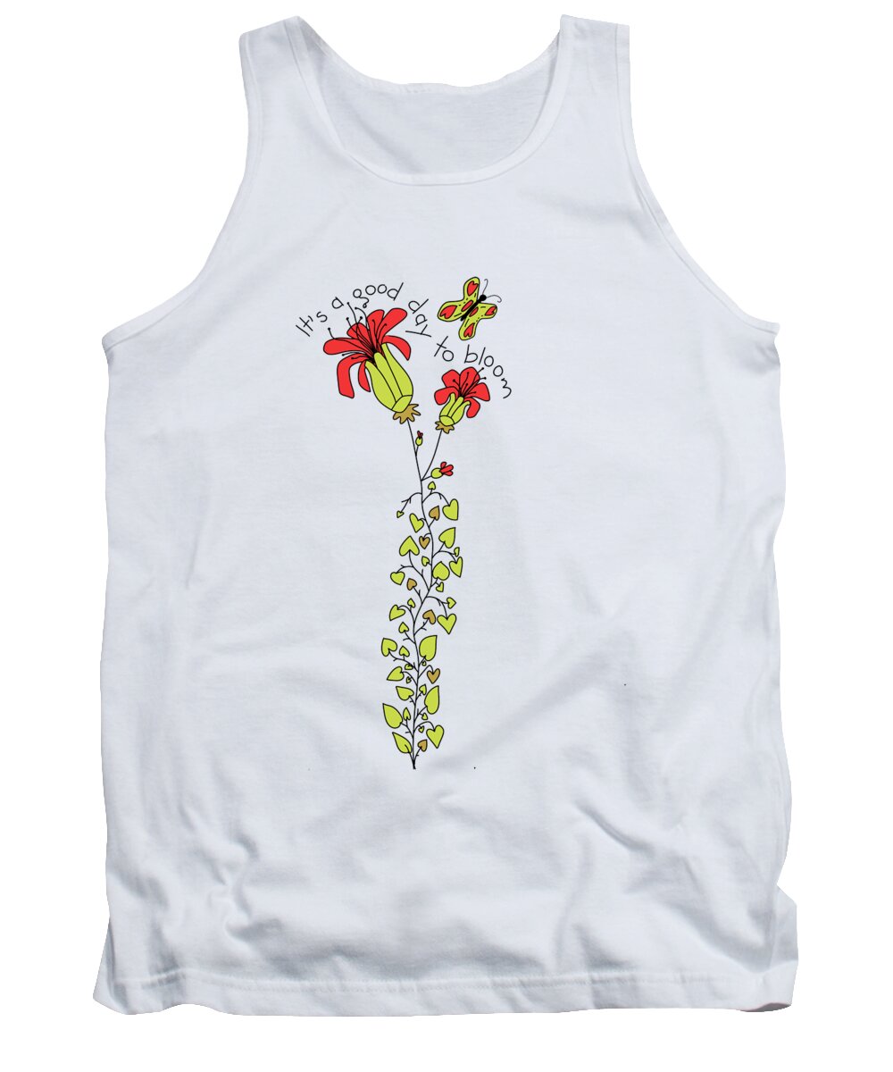 It's A Good Day To Bloom Tank Top featuring the digital art Time to Bloom - Red Flowers by Patricia Awapara