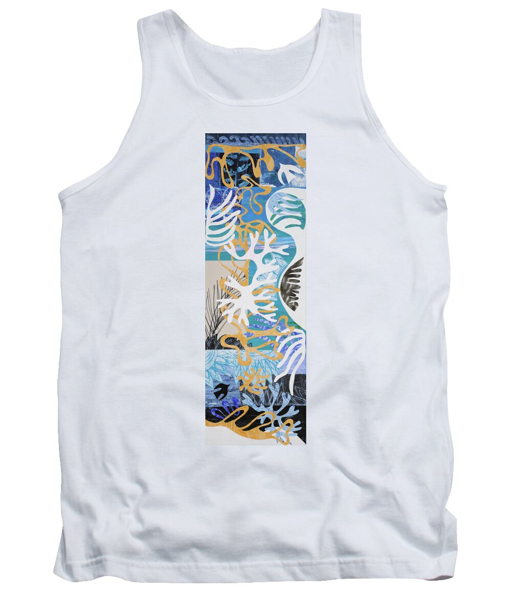 Sea Tank Top featuring the mixed media To the Sea by Julia Malakoff