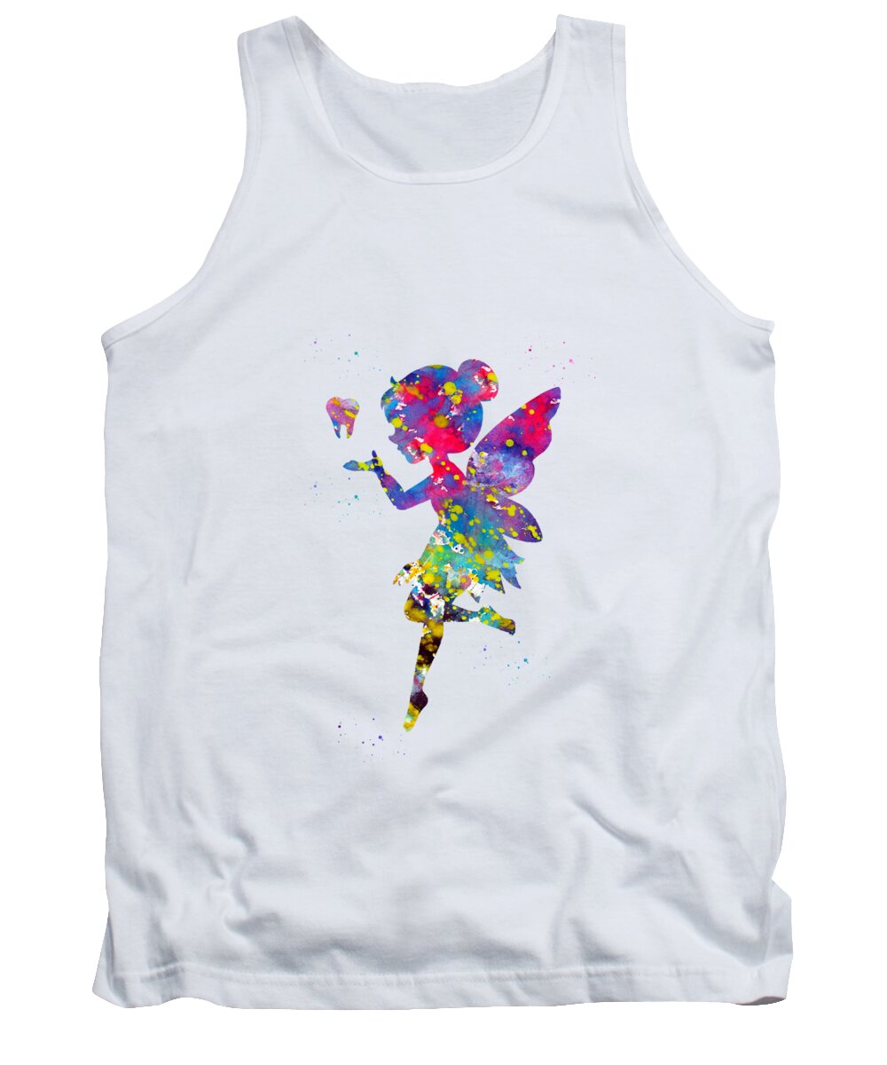 Tooth Fairy Tank Top featuring the digital art Tooth Fairy by Erzebet S