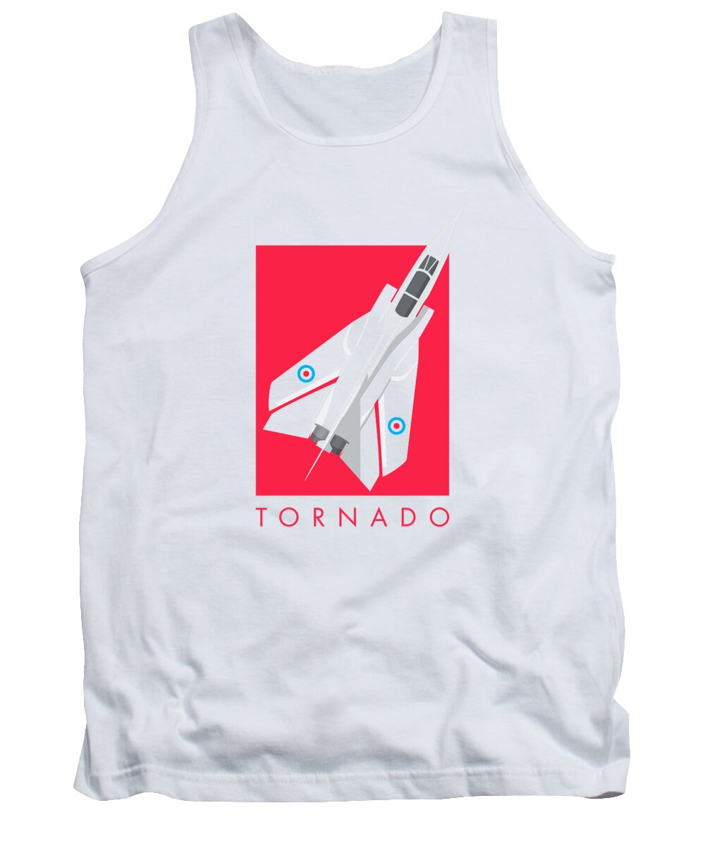 Aircraft Tank Top featuring the digital art Tornado Swing Wing Jet - Crimson by Organic Synthesis