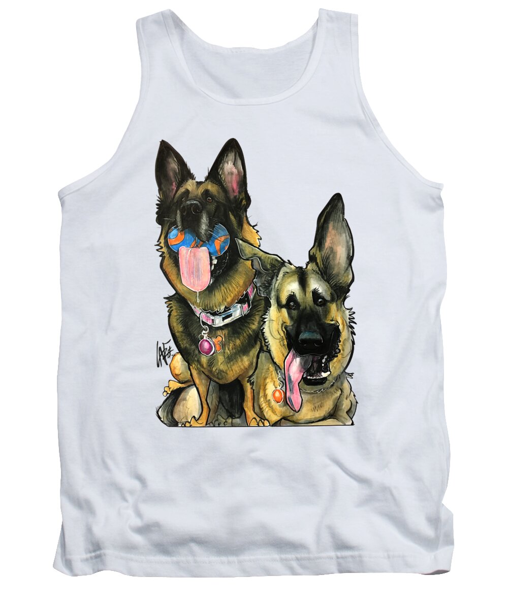 Dog Tank Top featuring the drawing Trostle 4170 by Canine Caricatures By John LaFree