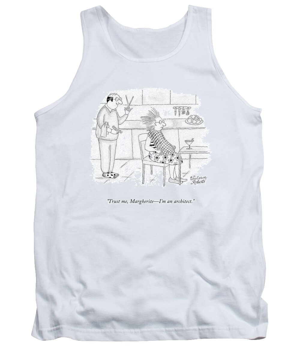 marguerite Tank Top featuring the drawing Trust Me by Victoria Roberts
