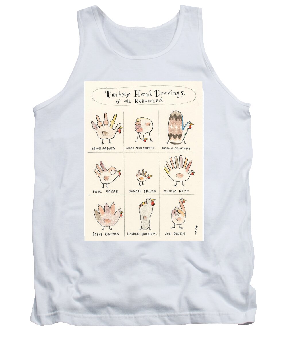 Turkey-hands Of The Stars! Tank Top featuring the painting Turkey Hands Of The Stars by Barry Blitt