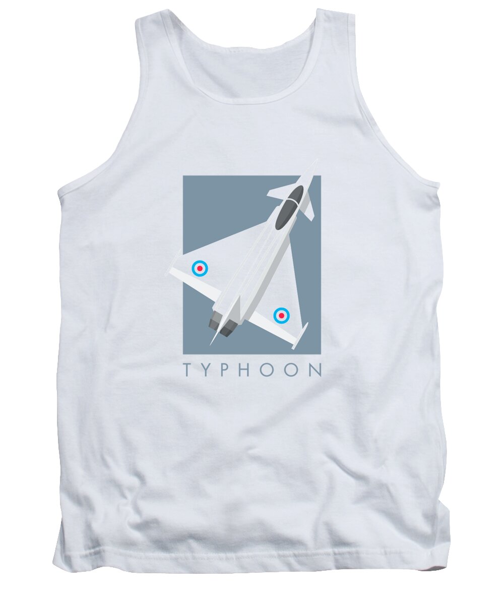 Typhoon Tank Top featuring the digital art Typhoon Jet Fighter Aircraft - Slate by Organic Synthesis