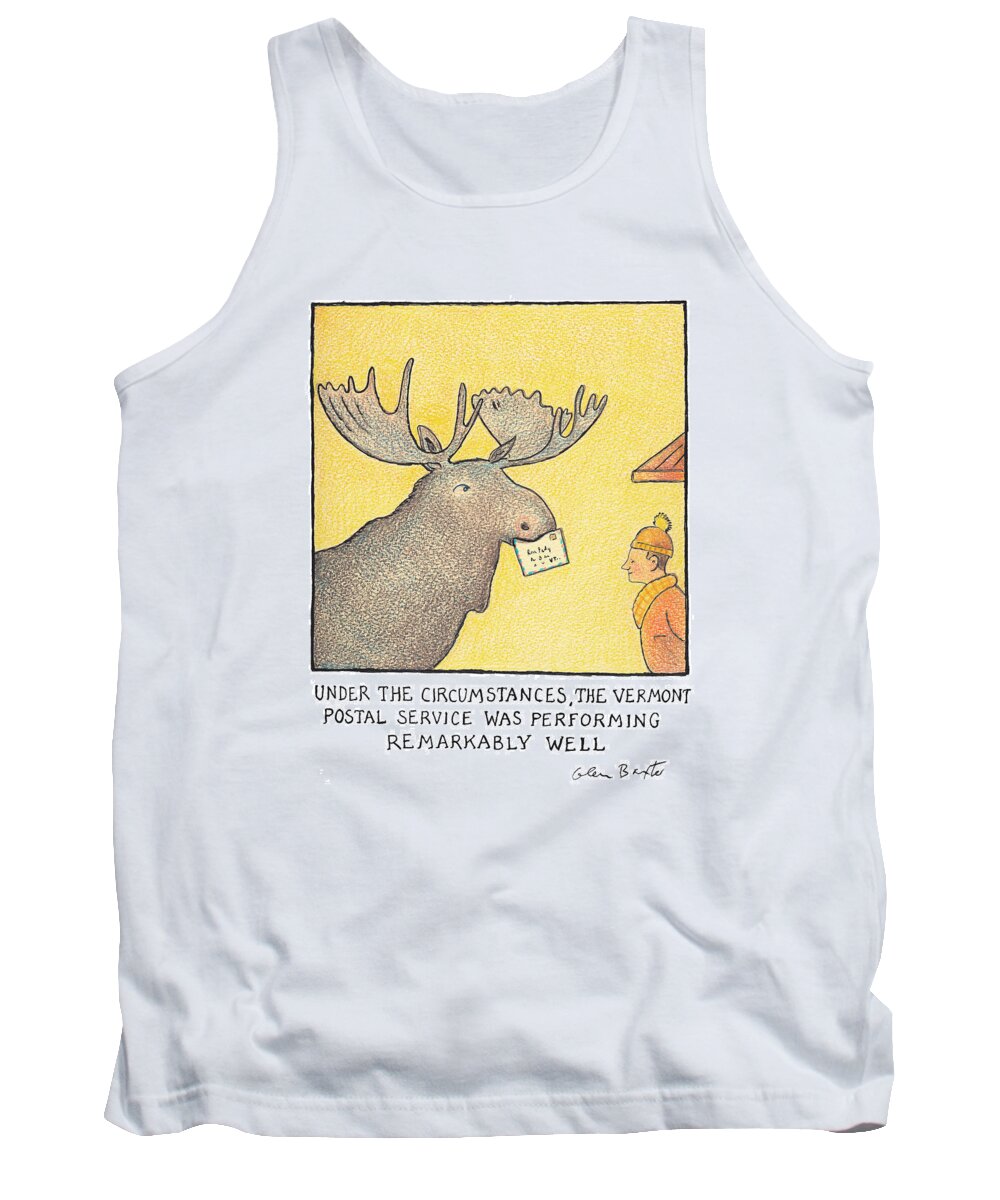  Under The Circumstances Tank Top featuring the drawing Under The Circumstances by Glen Baxter