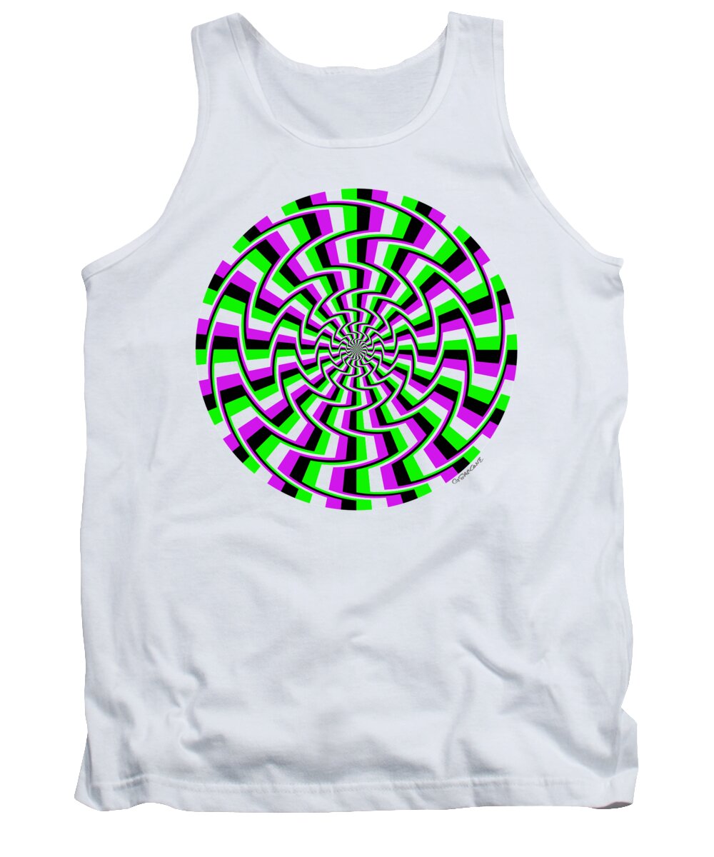 Op Art Tank Top featuring the mixed media Unspiral X by Gianni Sarcone