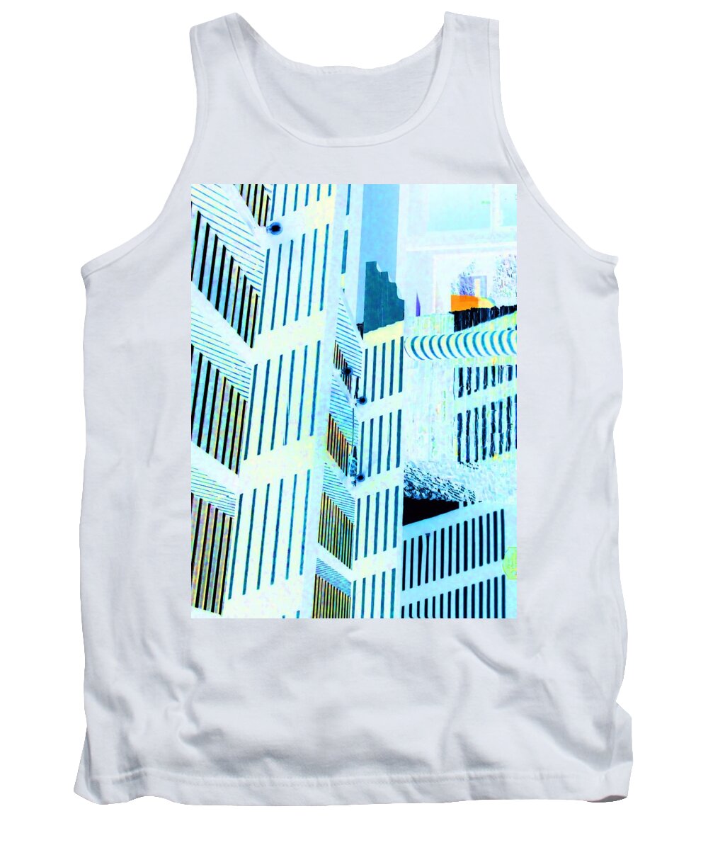Abstract Tank Top featuring the digital art Urban Abstraction by T Oliver