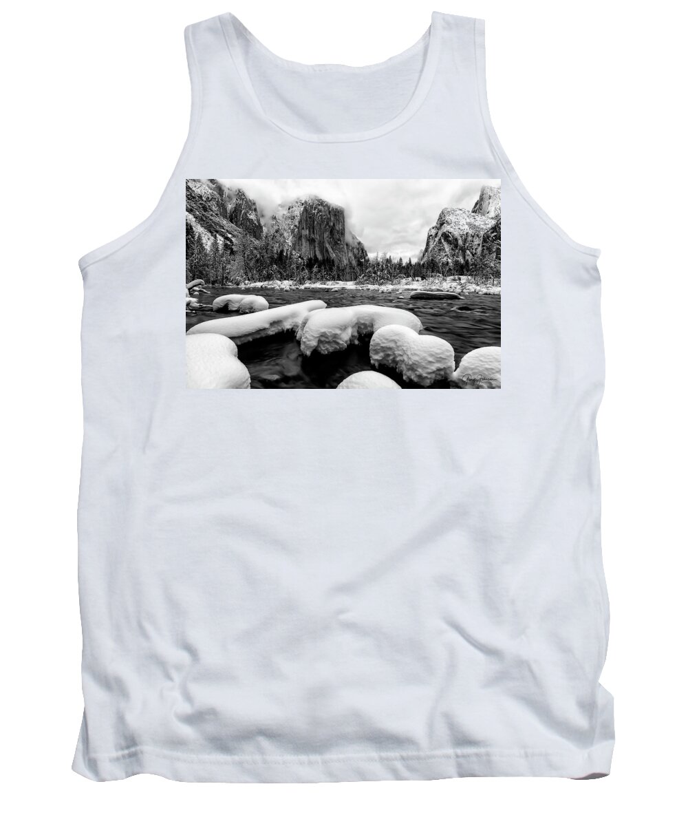 Gary Johnson Tank Top featuring the photograph Valley View Snow by Gary Johnson