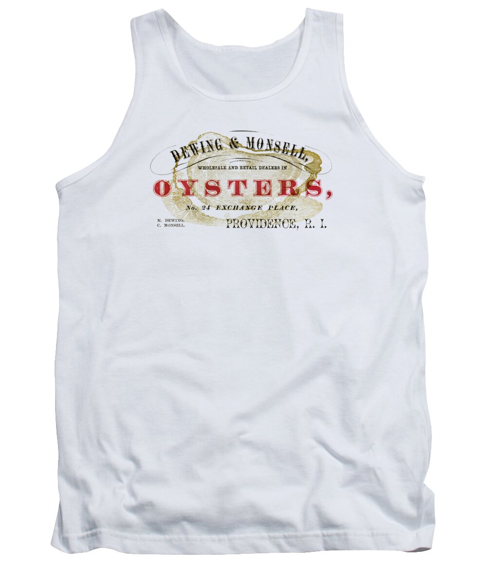 Oyster Tank Top featuring the painting Vintage Oyster Dealers Trade Card by Historic Image