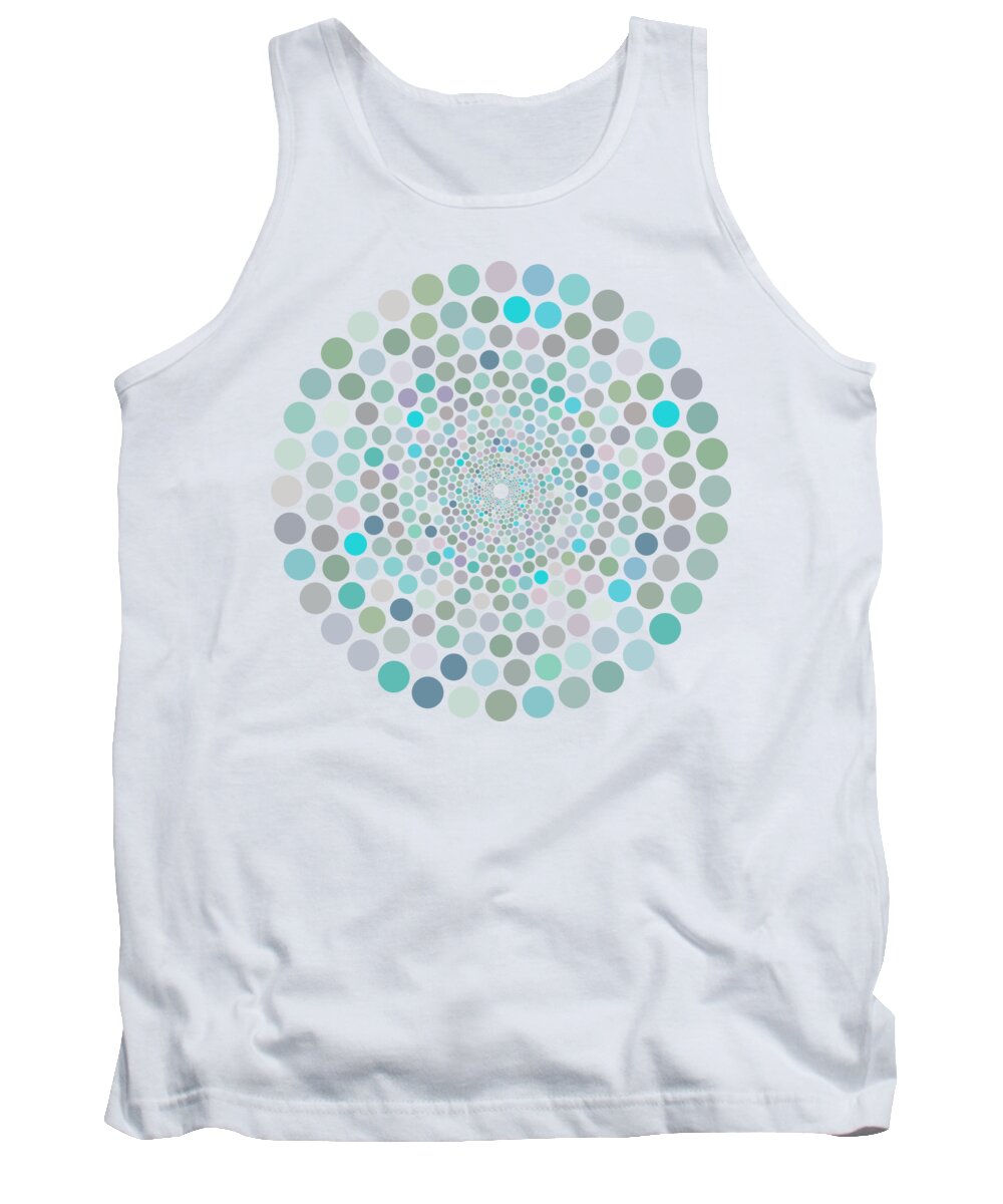  Tank Top featuring the painting Vortex Circle - Blue by Hailey E Herrera