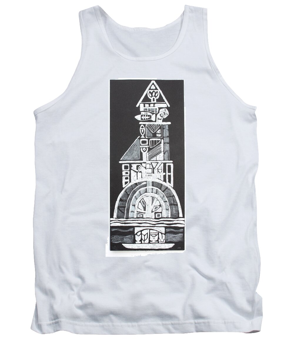 Russian Artists New Wave Tank Top featuring the drawing Voyage by Tatiana Koltachikhina