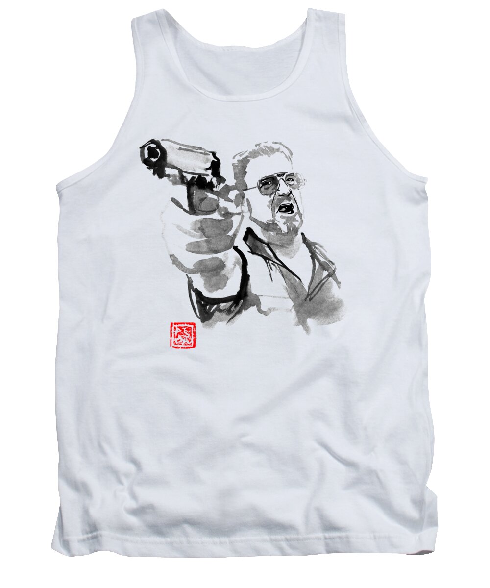 Walter Sobchak Tank Top featuring the drawing Walter Sobchak by Pechane Sumie