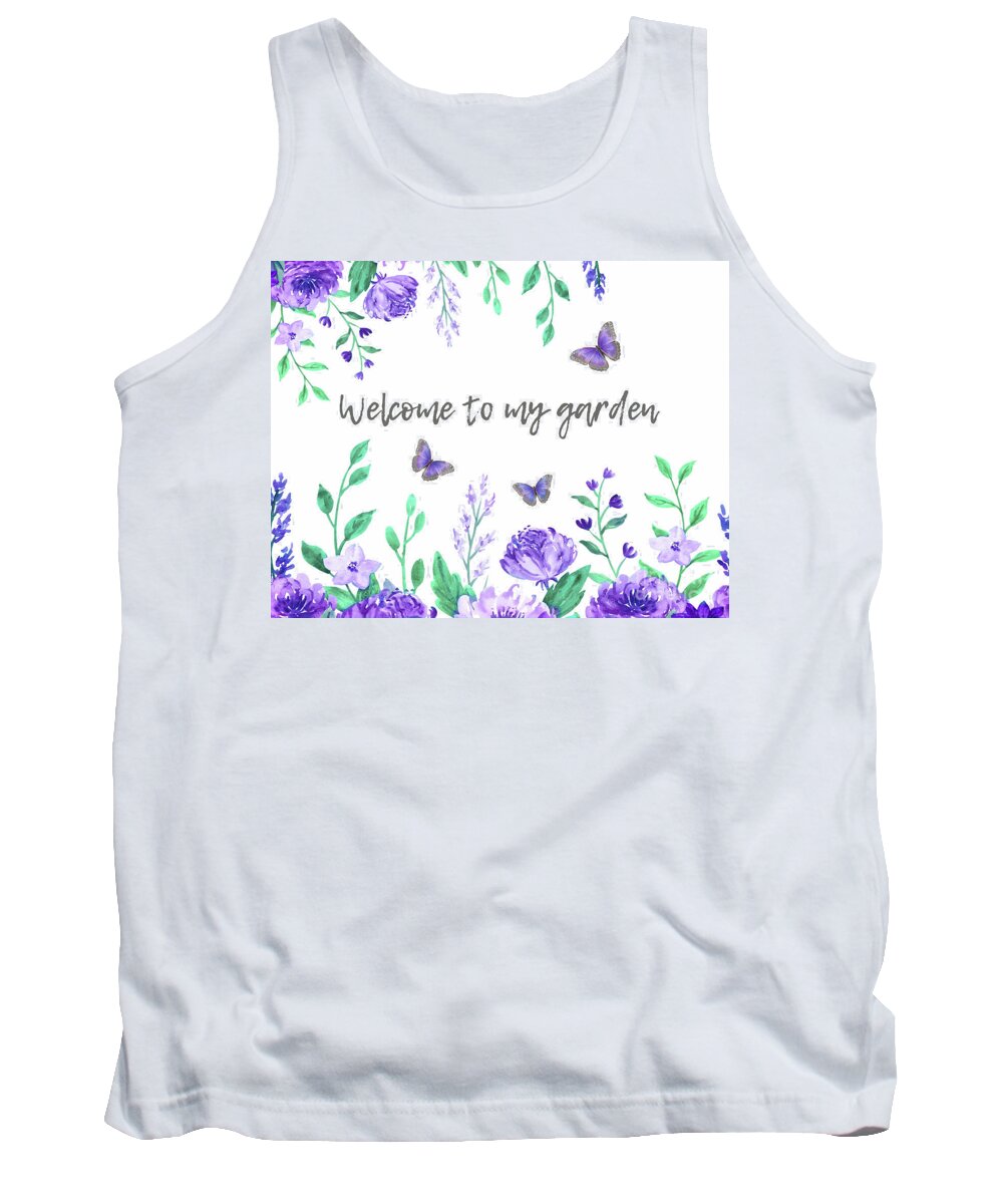 Welcome Garden Tank Top featuring the painting Welcome To My Garden by Tina LeCour