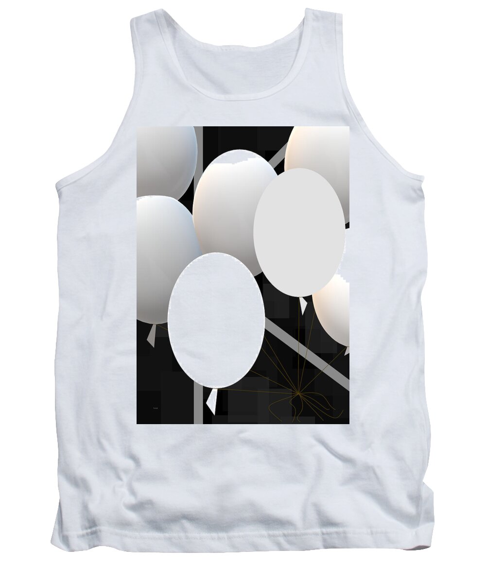 White Balloons Tank Top featuring the digital art White Balloons by Val Arie