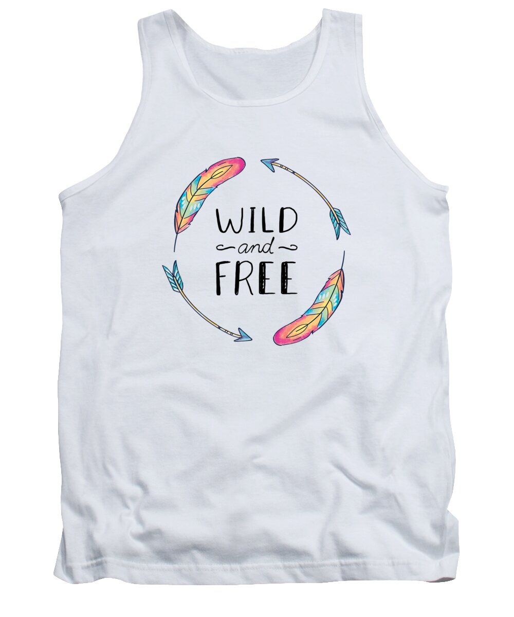 Baby Room Tank Top featuring the drawing Wild And Free Colorful Feathers by Beautify My Walls