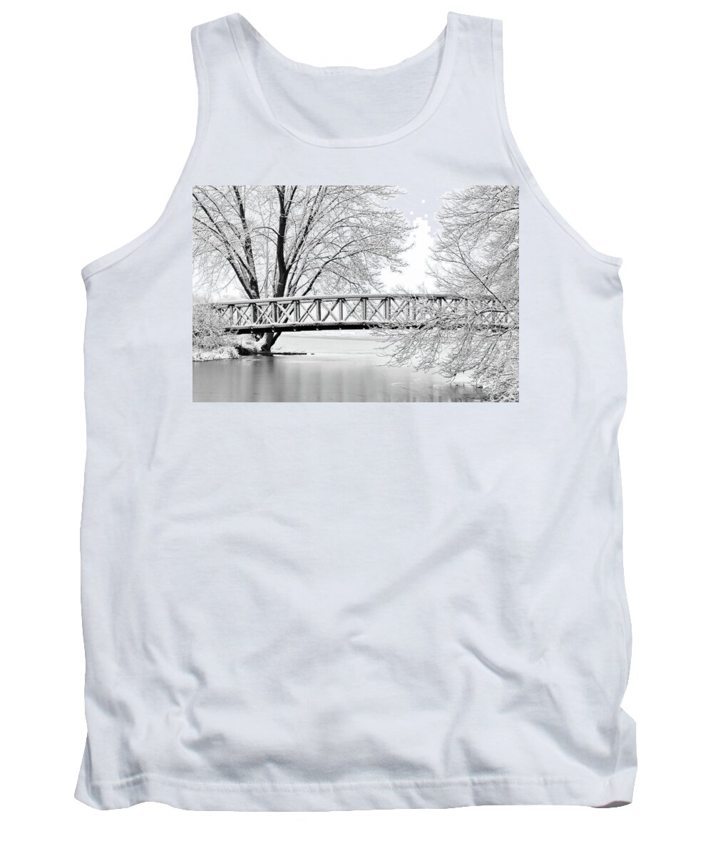 Snow Tank Top featuring the photograph Winter Bridge by Susie Loechler