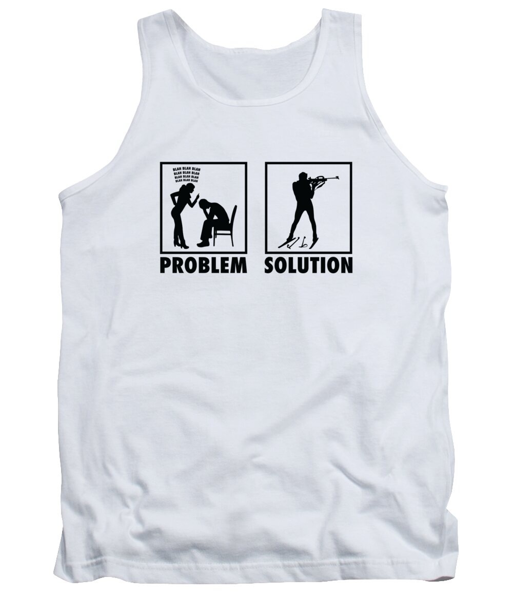 Winter Sports Tank Top featuring the digital art Winter Sports Athletes Statement Problem Solution by Toms Tee Store
